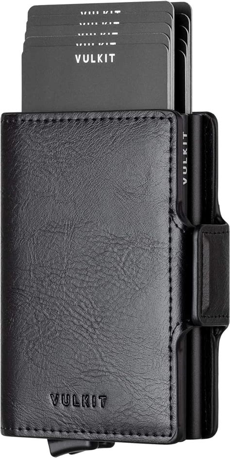 VULKIT Credit Card Holder RFID Blocking Leather Automatic 